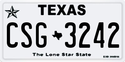 TX license plate CSG3242