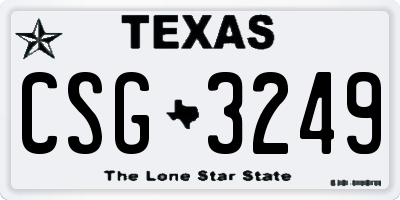 TX license plate CSG3249