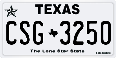 TX license plate CSG3250