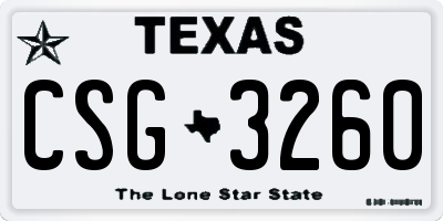 TX license plate CSG3260