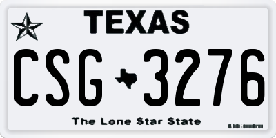 TX license plate CSG3276