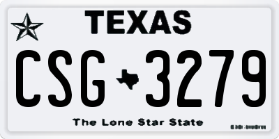 TX license plate CSG3279