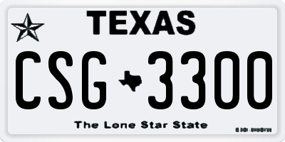 TX license plate CSG3300