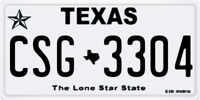 TX license plate CSG3304