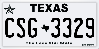 TX license plate CSG3329