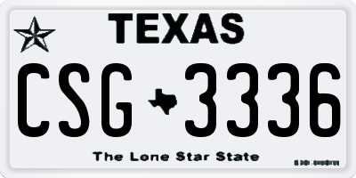 TX license plate CSG3336