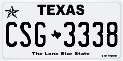 TX license plate CSG3338