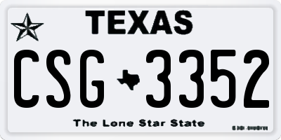 TX license plate CSG3352