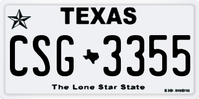 TX license plate CSG3355