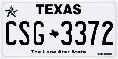 TX license plate CSG3372