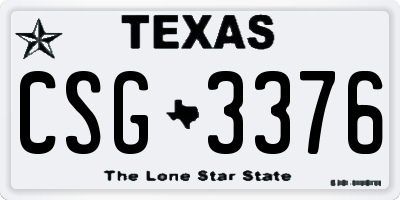 TX license plate CSG3376