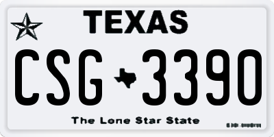 TX license plate CSG3390