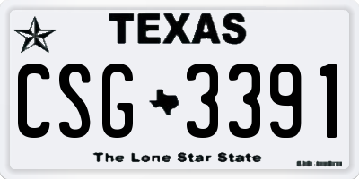 TX license plate CSG3391