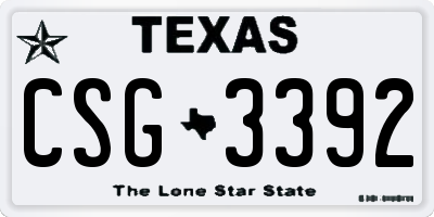 TX license plate CSG3392