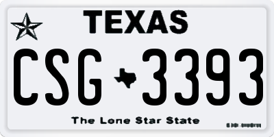 TX license plate CSG3393