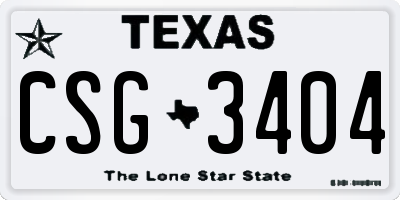 TX license plate CSG3404