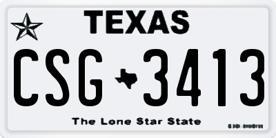 TX license plate CSG3413