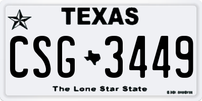 TX license plate CSG3449