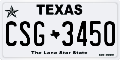 TX license plate CSG3450
