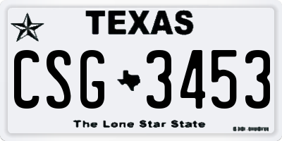 TX license plate CSG3453