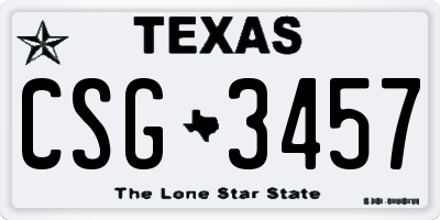 TX license plate CSG3457