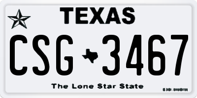 TX license plate CSG3467