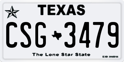 TX license plate CSG3479