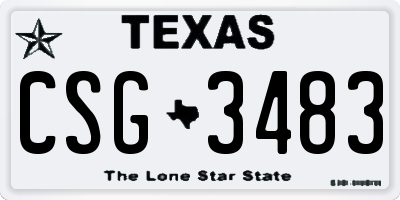 TX license plate CSG3483
