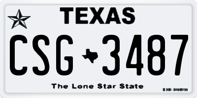 TX license plate CSG3487