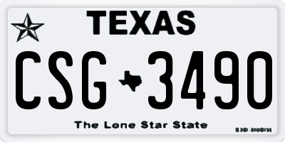 TX license plate CSG3490