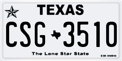 TX license plate CSG3510
