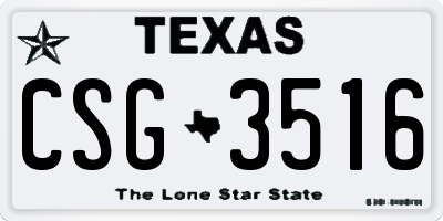 TX license plate CSG3516