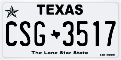 TX license plate CSG3517