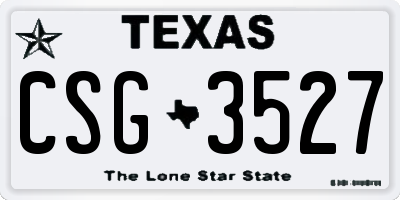 TX license plate CSG3527