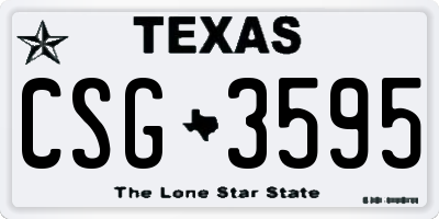 TX license plate CSG3595