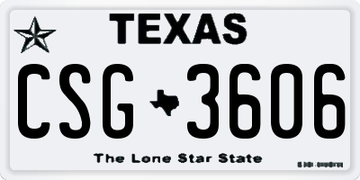 TX license plate CSG3606