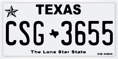 TX license plate CSG3655