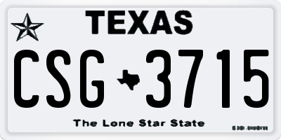 TX license plate CSG3715