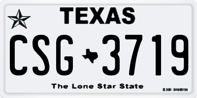 TX license plate CSG3719