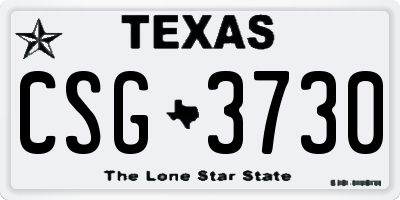 TX license plate CSG3730