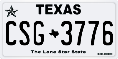 TX license plate CSG3776