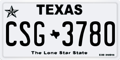 TX license plate CSG3780