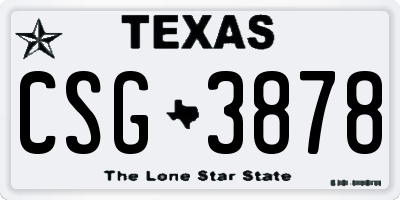 TX license plate CSG3878