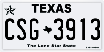 TX license plate CSG3913
