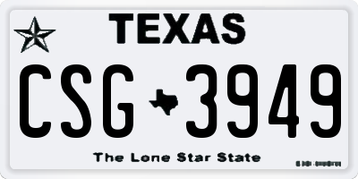 TX license plate CSG3949