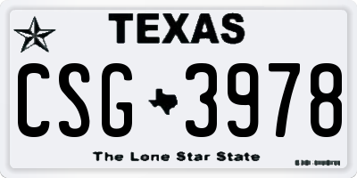 TX license plate CSG3978