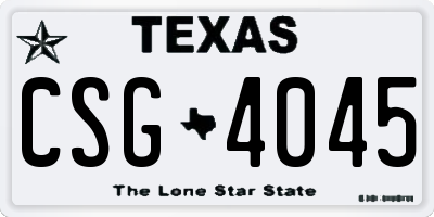 TX license plate CSG4045
