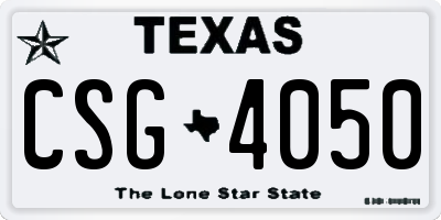 TX license plate CSG4050