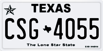 TX license plate CSG4055