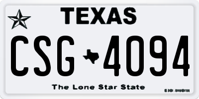 TX license plate CSG4094